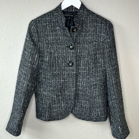 Lafayette 148 Tweed 3 Button Blazer Size 4 - Picture 1 of 15